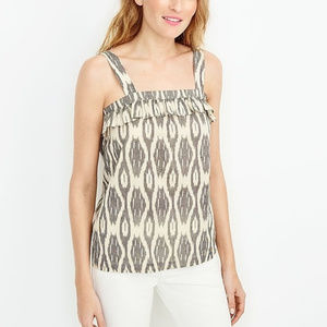 J Crew Factory Ikat Ruffle Flouce Tank Top Sz. 4